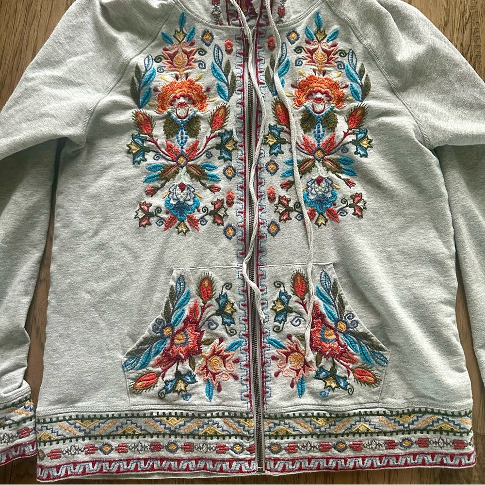 Embroidered Gray Women's Jacket - Picture 3 of 5